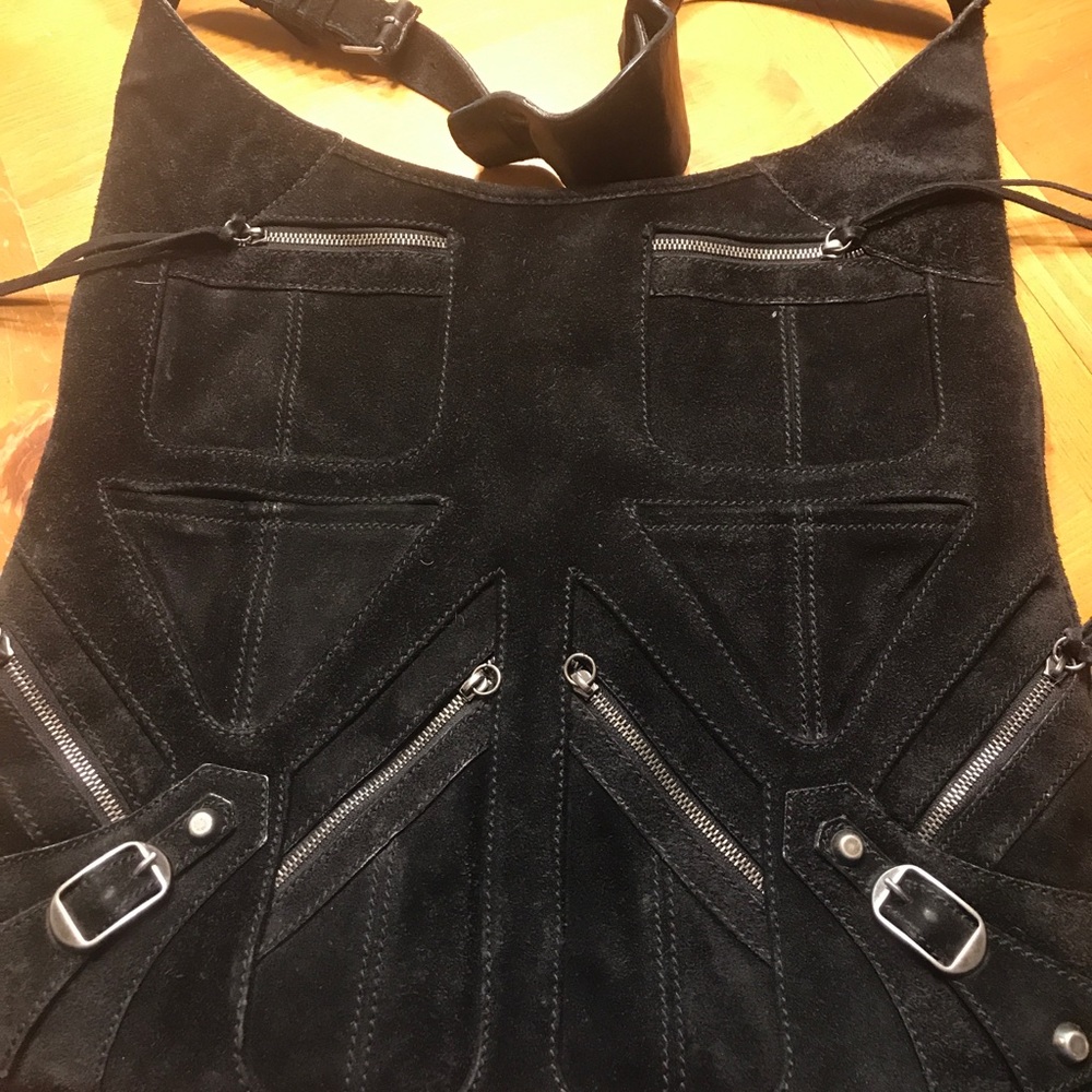 Black suede Balenciaga shoulder bag